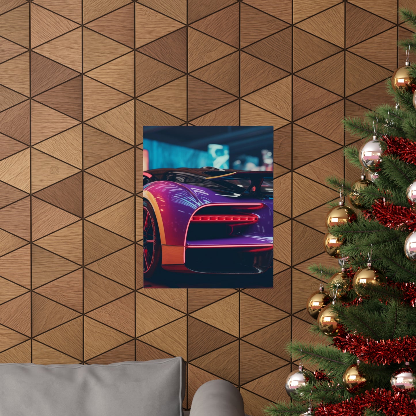 Premium Matte Vertical Posters Hyper Bugatti Neon Chiron 3