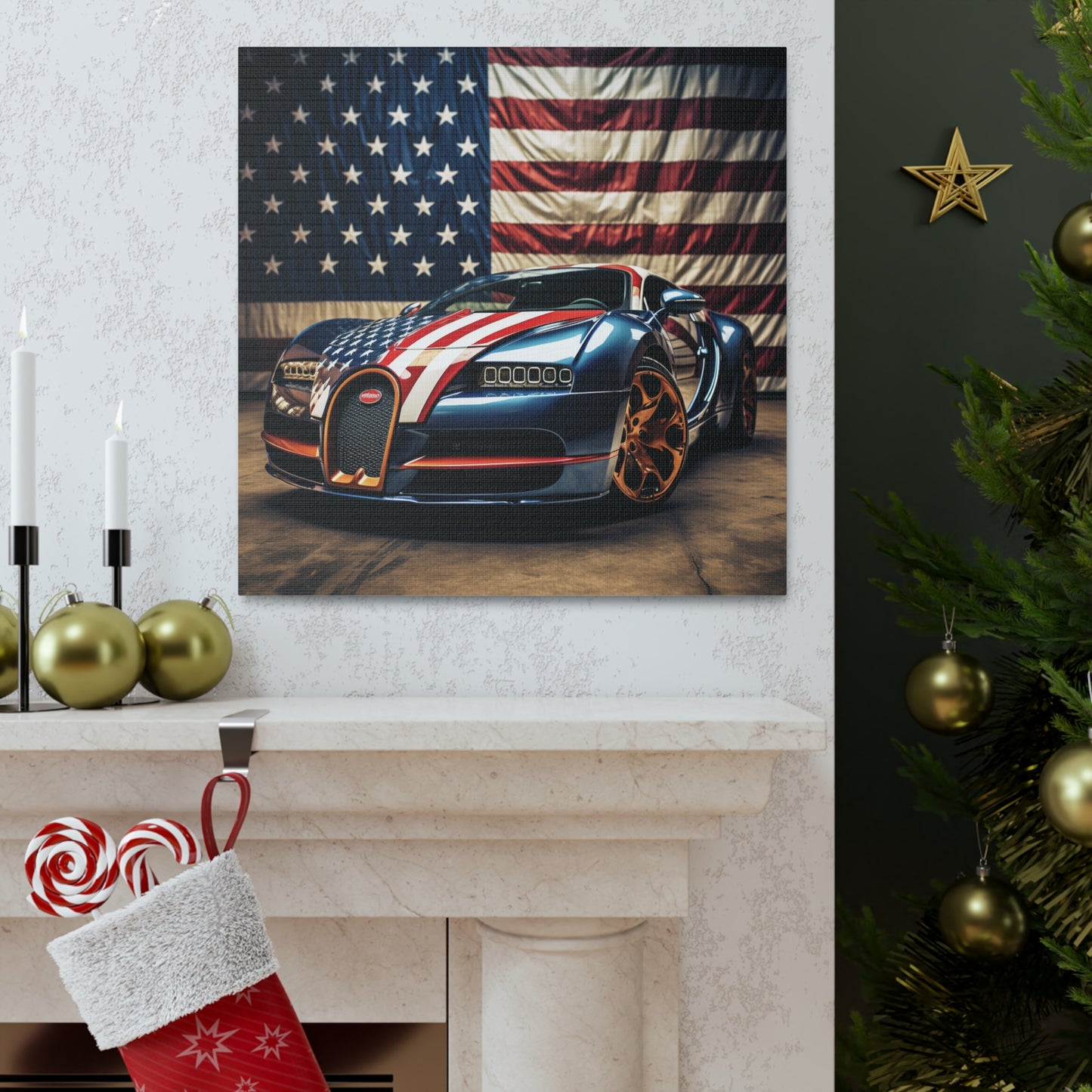 Canvas Gallery Wraps Bugatti Flag American 4