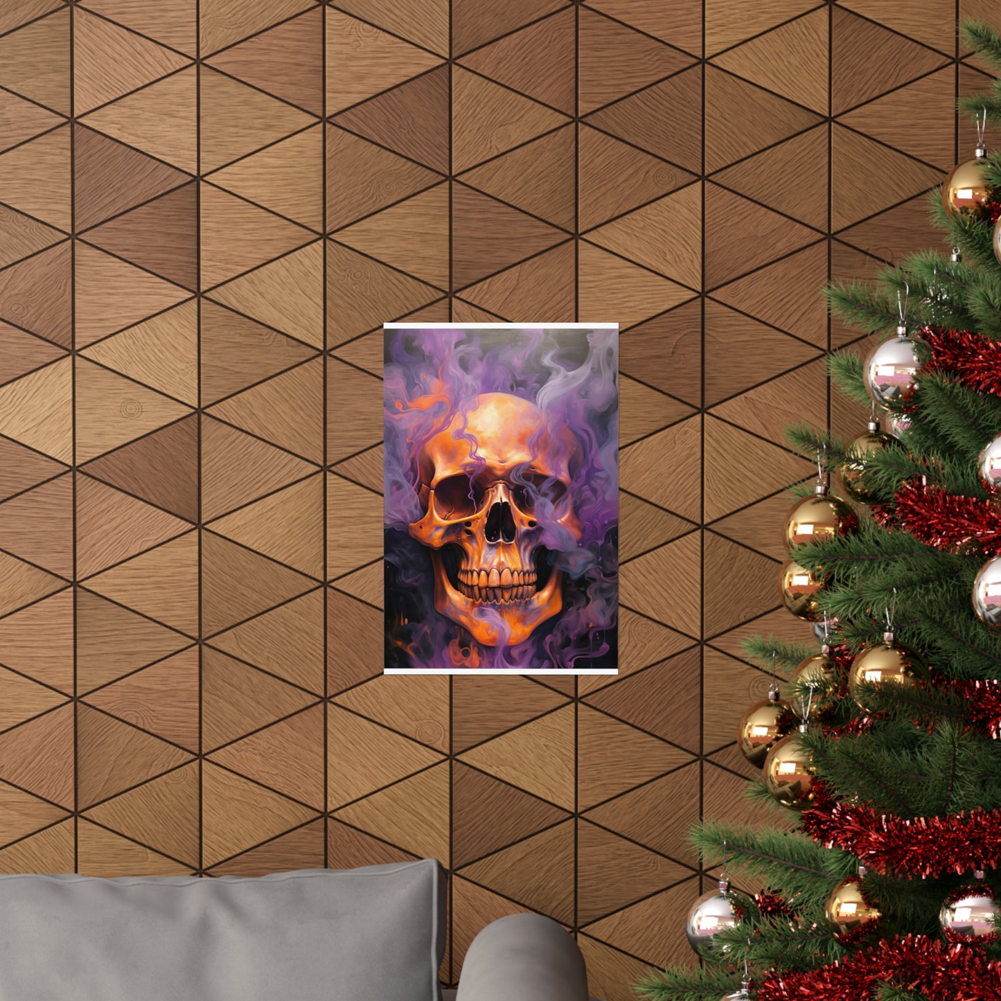 Premium Matte Vertical Posters Skull Flames 4