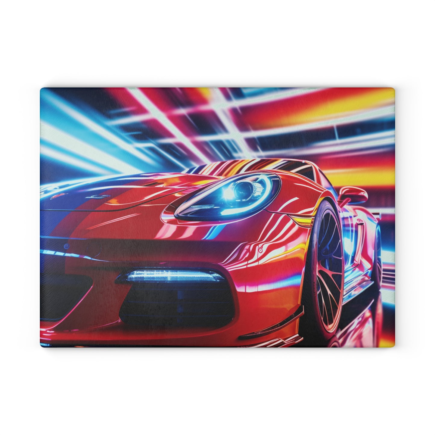 Glass Cutting Board Macro Flag Ferrari 1