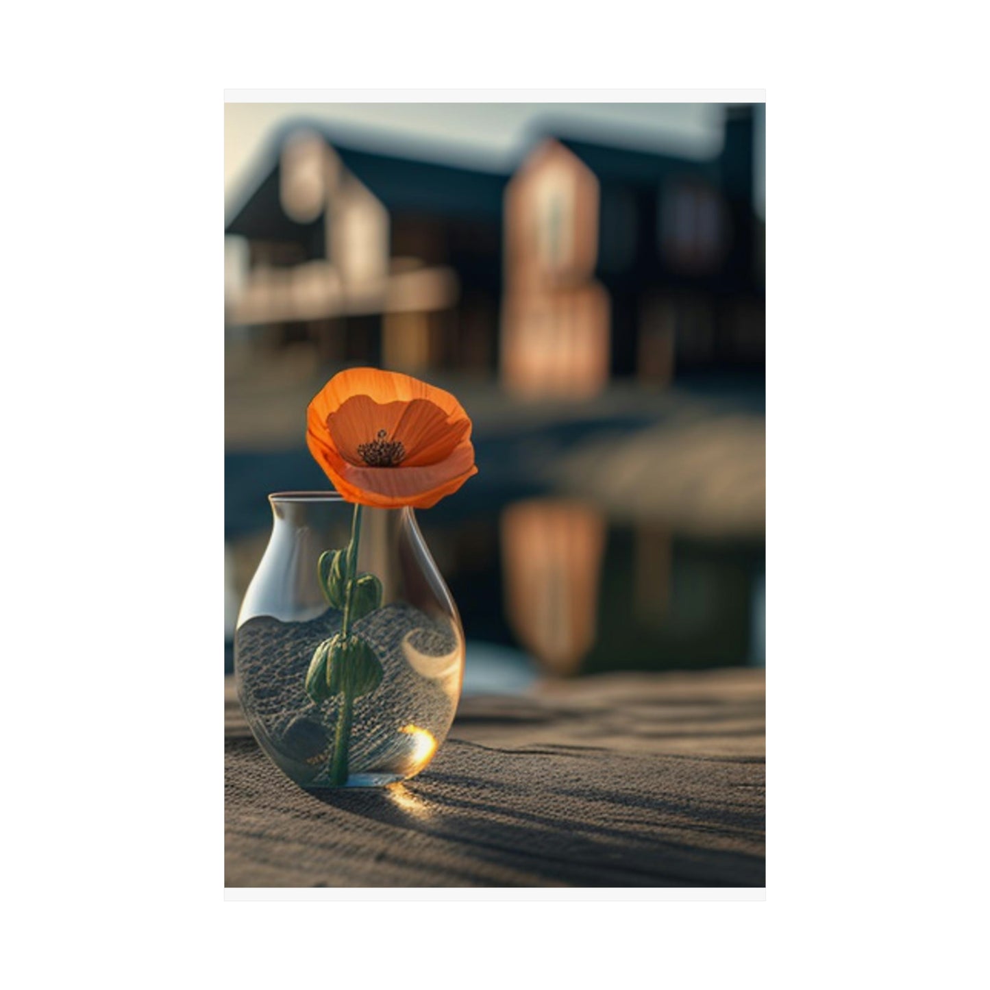 Premium Matte Vertical Posters Orange Poppy in a Vase 4