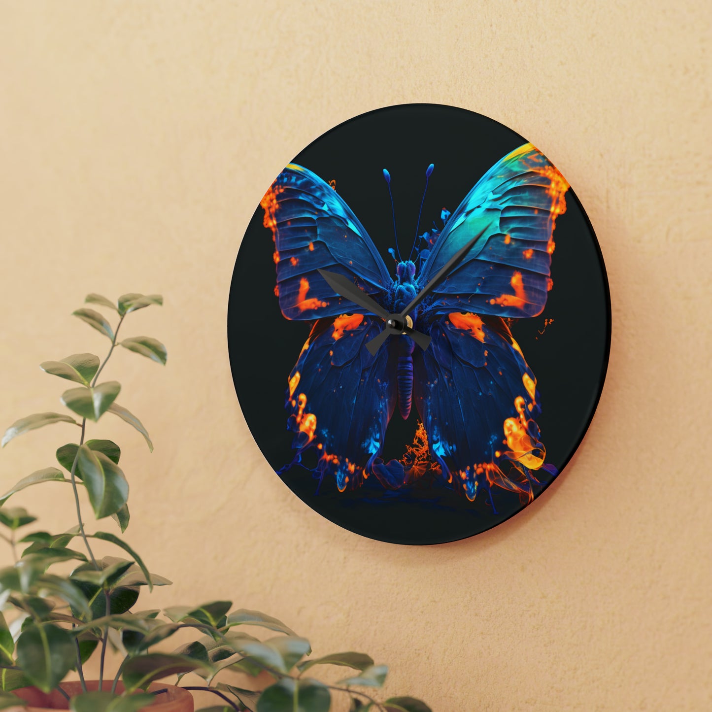 Acrylic Wall Clock Thermal Butterfly 3