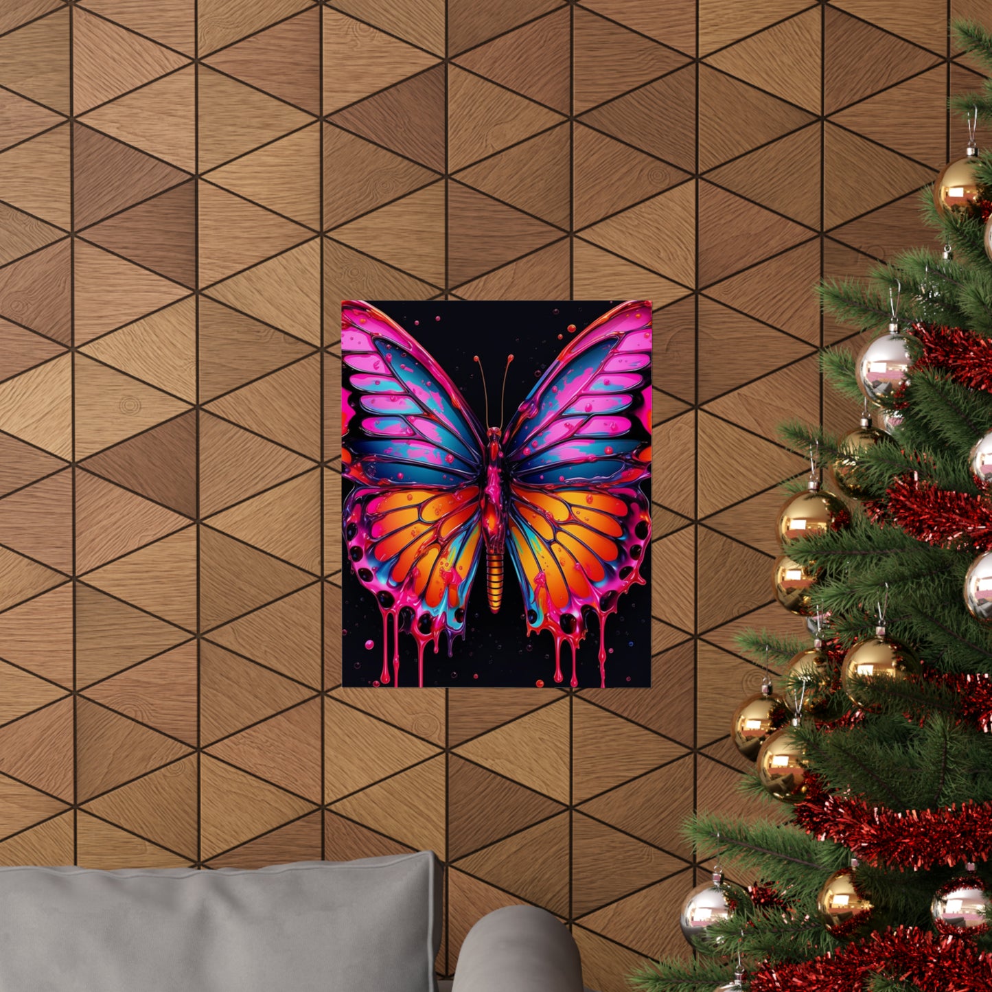 Premium Matte Vertical Posters Pink Butterfly Flair 1