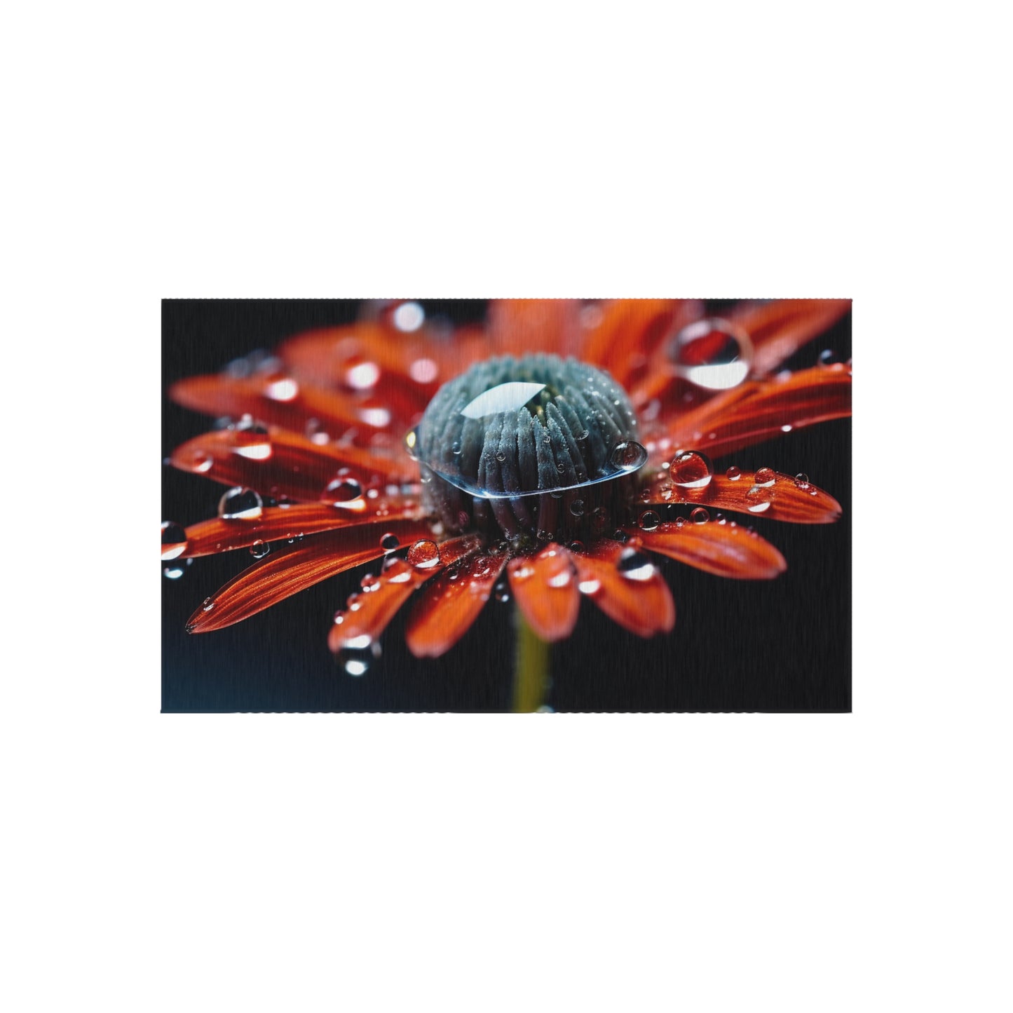 Outdoor Rug  Water drop Macro Flower 1