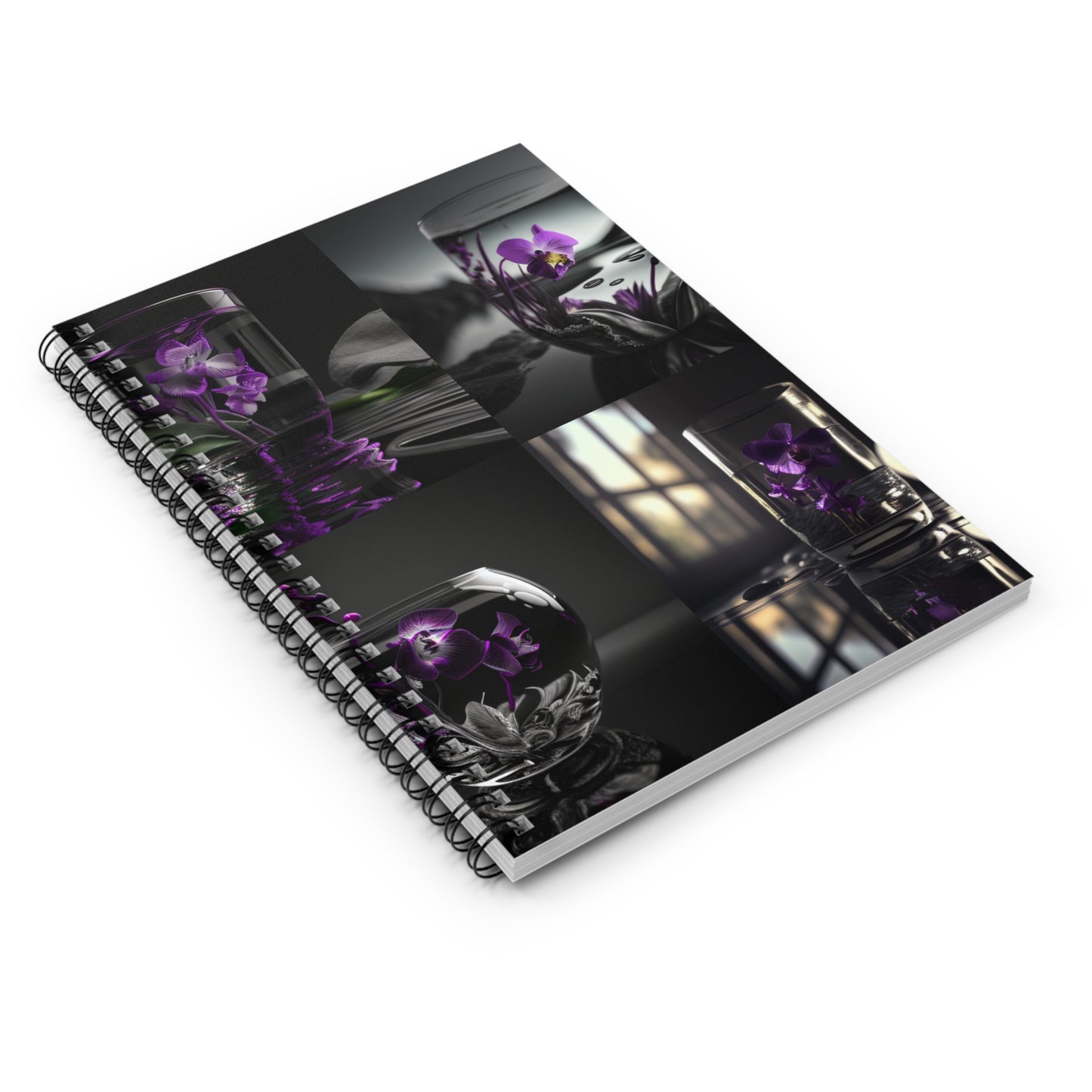 Spiral Notebook - Ruled Line Purple Orchid Glass vase 5