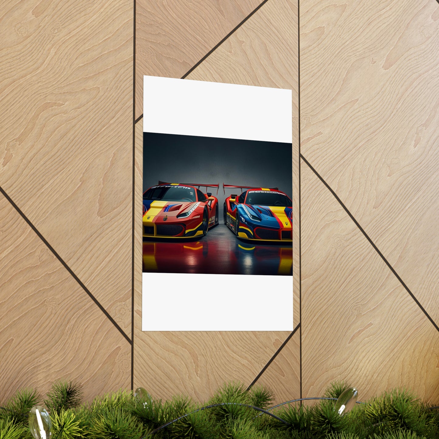 Premium Matte Vertical Posters Ferrari Red Blue 4