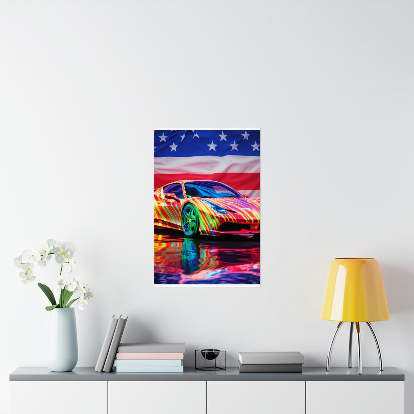 Premium Matte Vertical Posters Hyper Colorfull Ferrari 4