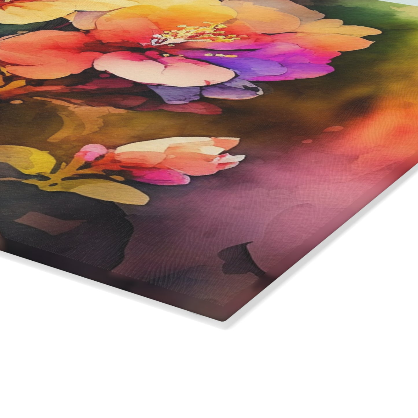 Glass Cutting Board Bright Spring Flowers 2