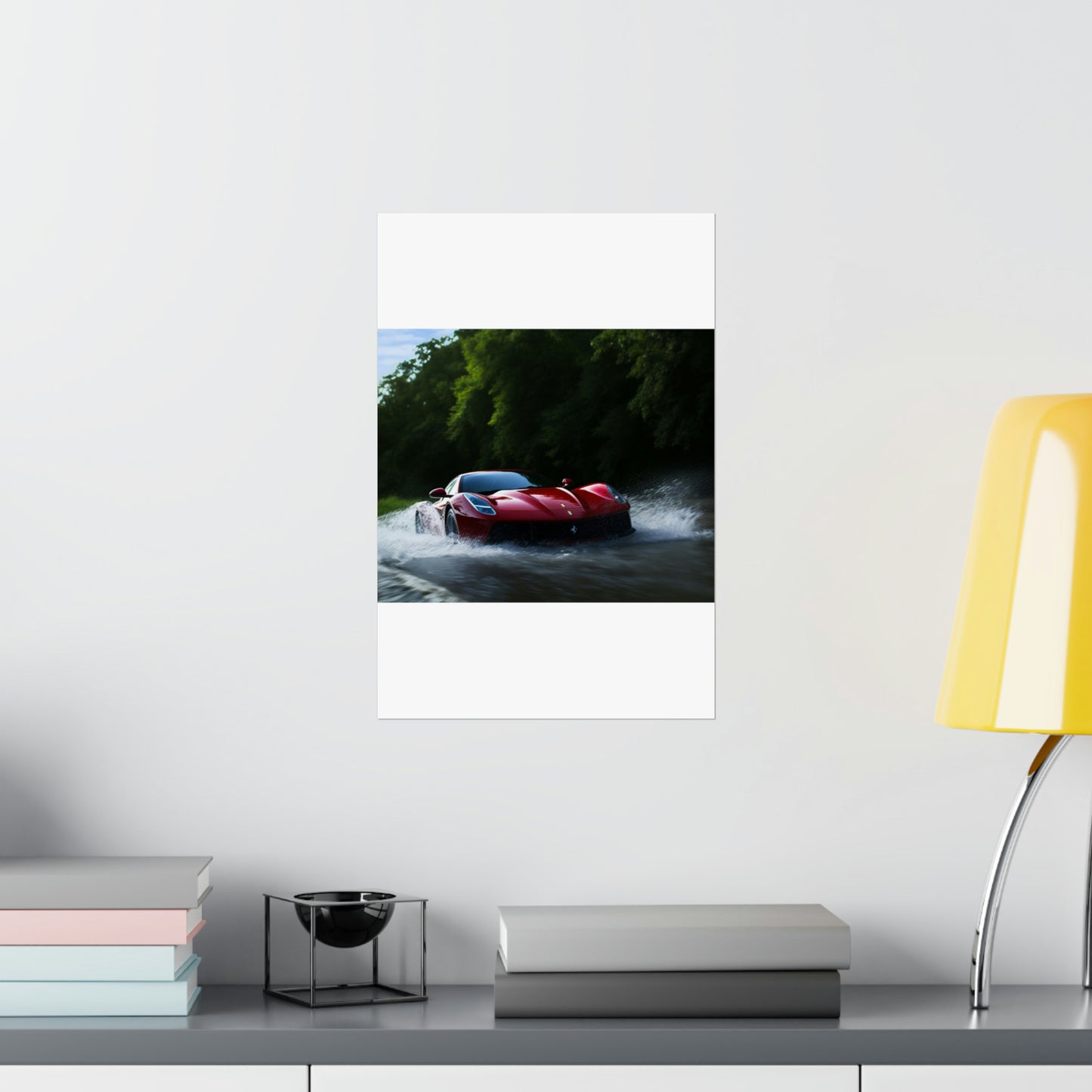 Premium Matte Vertical Posters Water Ferrari Splash 1