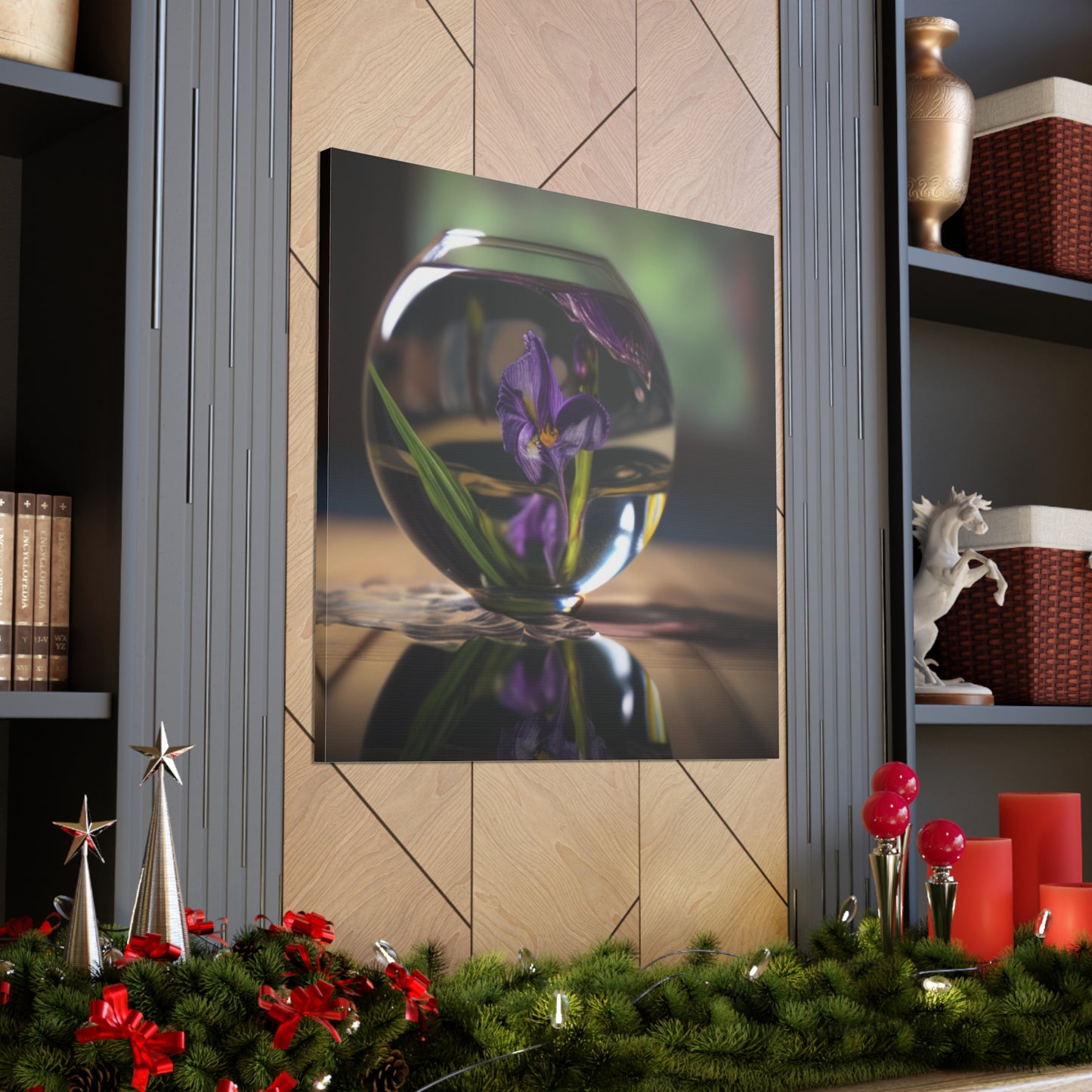 Canvas Gallery Wraps Purple Iris in a vase 1