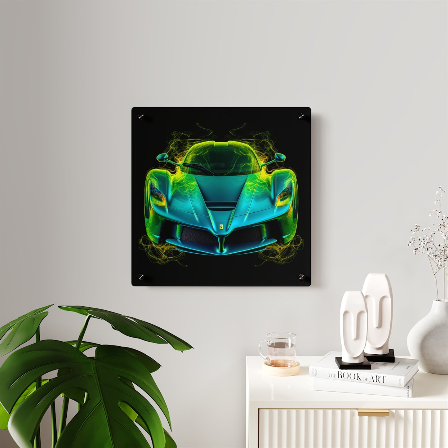 Acrylic Wall Art Panels Ferrari Neon 2