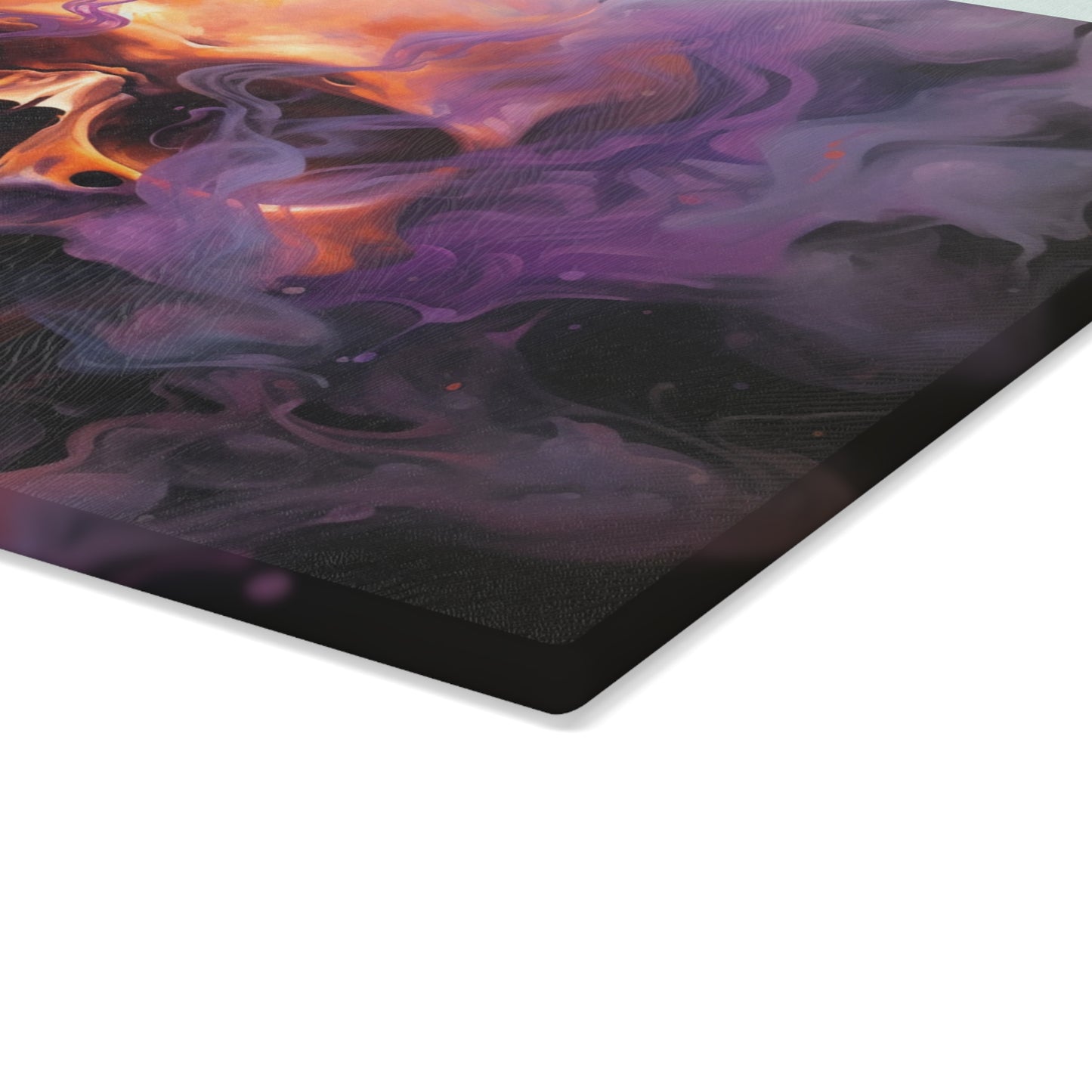 Glass Cutting Board Skull Flames 4