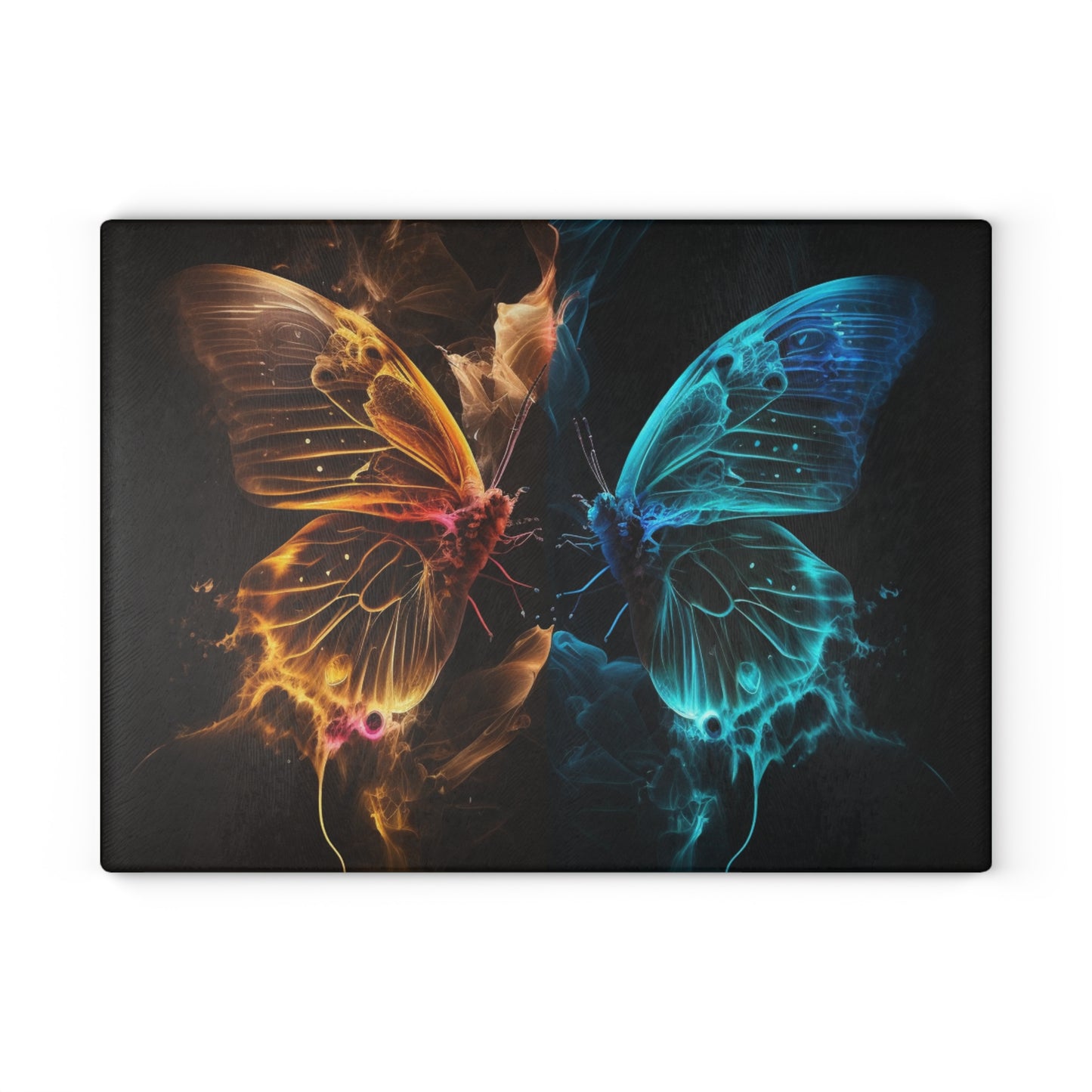 Glass Cutting Board Kiss Neon Butterfly 9