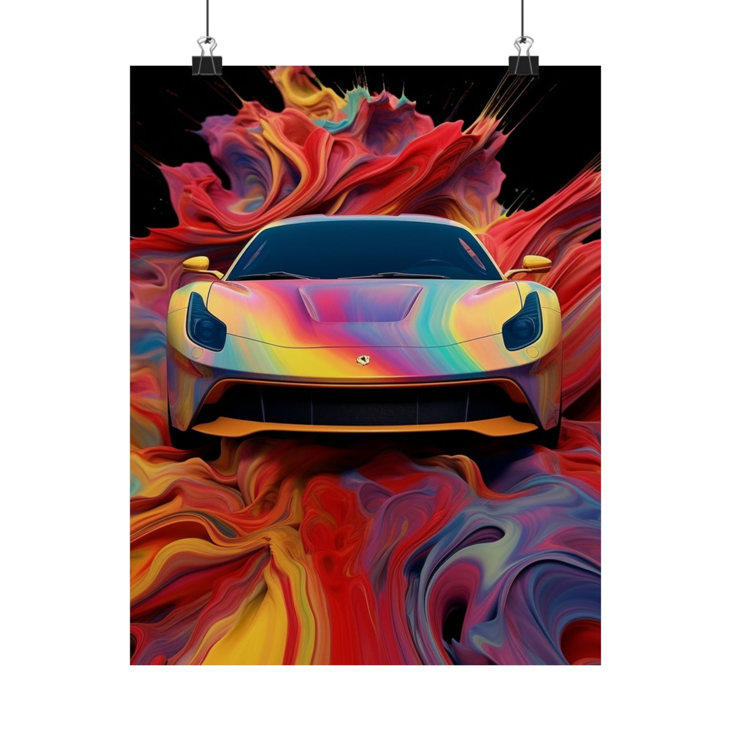 Premium Matte Vertical Posters Ferrari Water Fusion 1