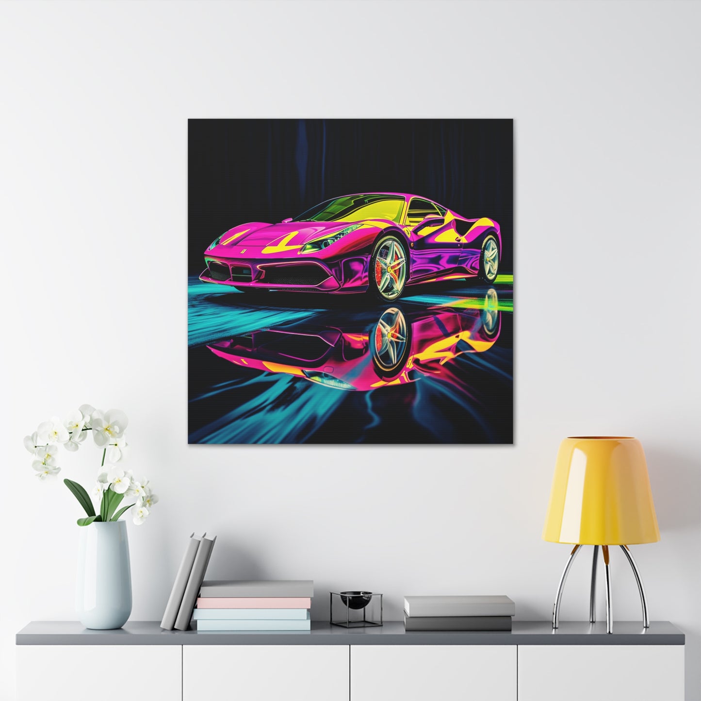 Canvas Gallery Wraps Pink Ferrari Macro 3