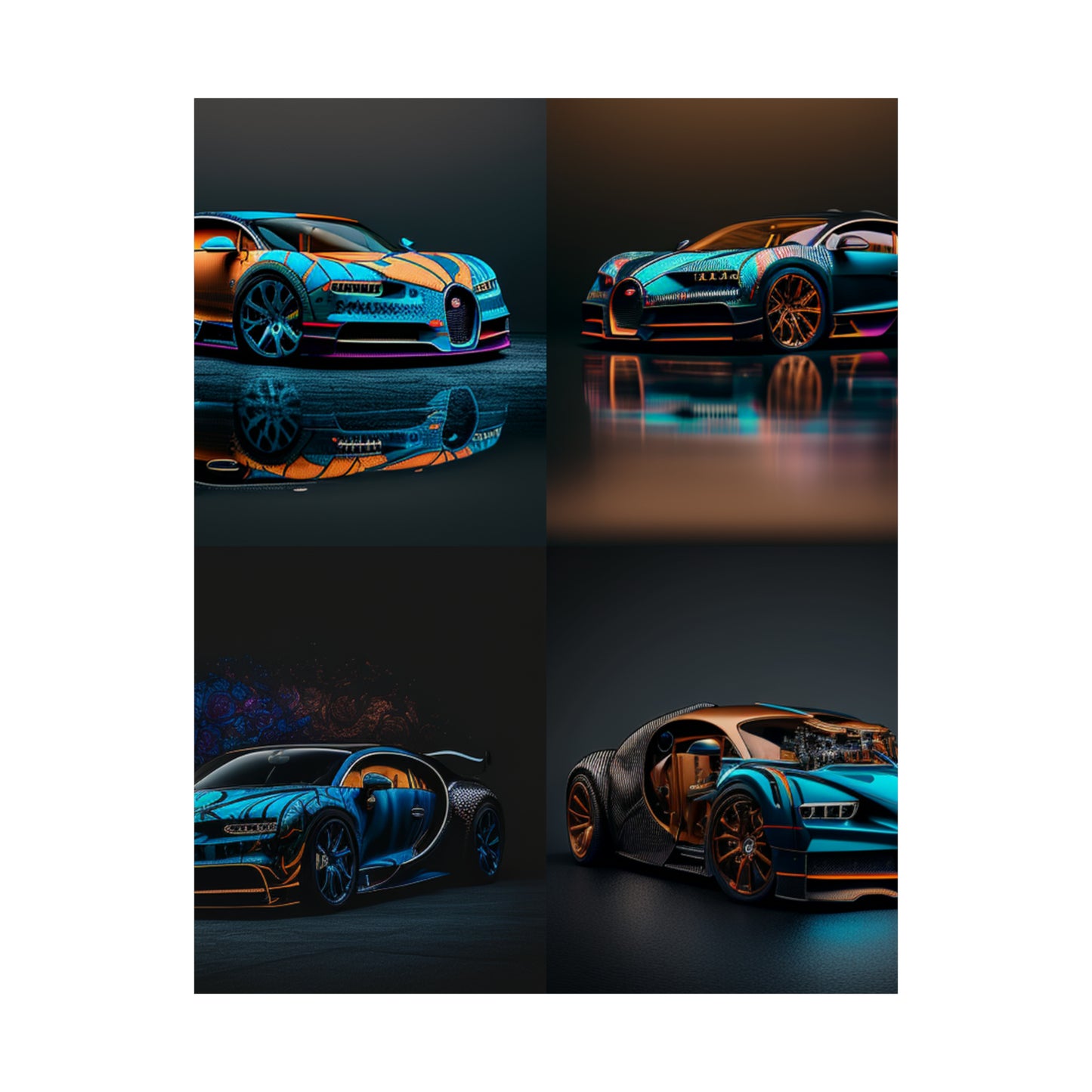 Premium Matte Vertical Posters Bugatti Blue 5