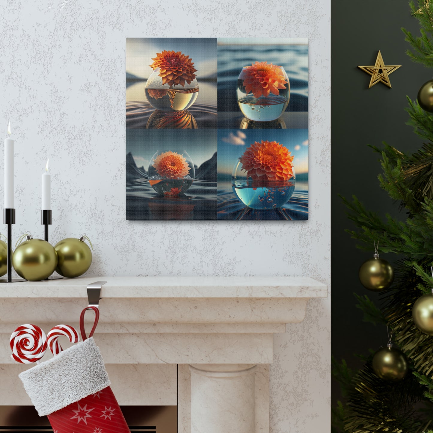 Canvas Gallery Wraps Dahlia Orange 5