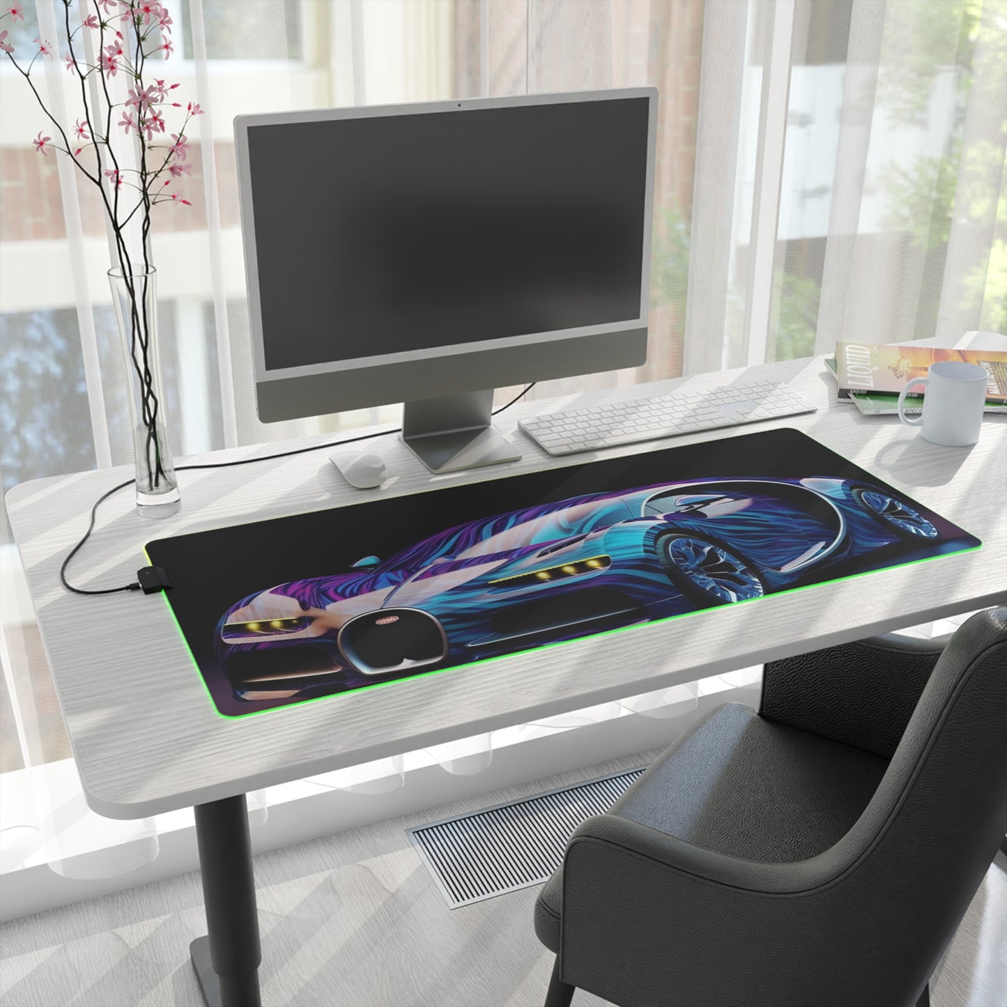 LED Gaming Mouse Pad Bugatti Abstract Flair 3