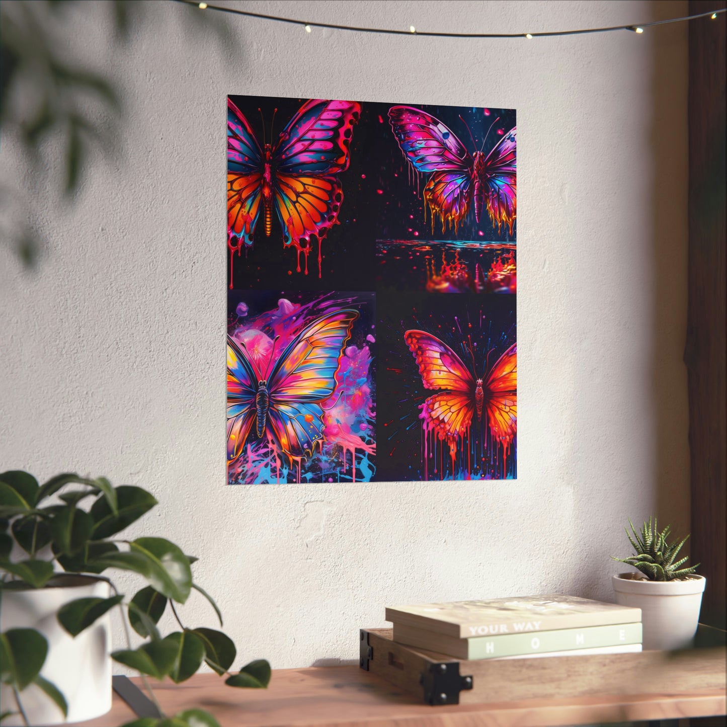 Premium Matte Vertical Posters Pink Butterfly Flair 5