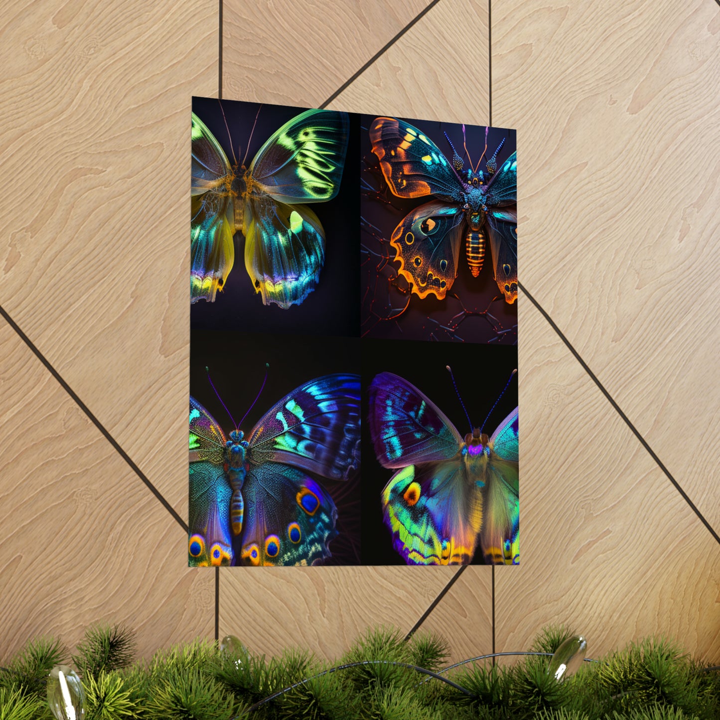 Premium Matte Vertical Posters Neon Hue Butterfly 5