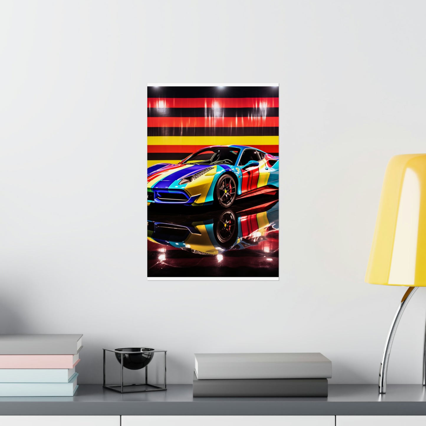 Premium Matte Vertical Posters Hyper Colorfull Ferrari 2