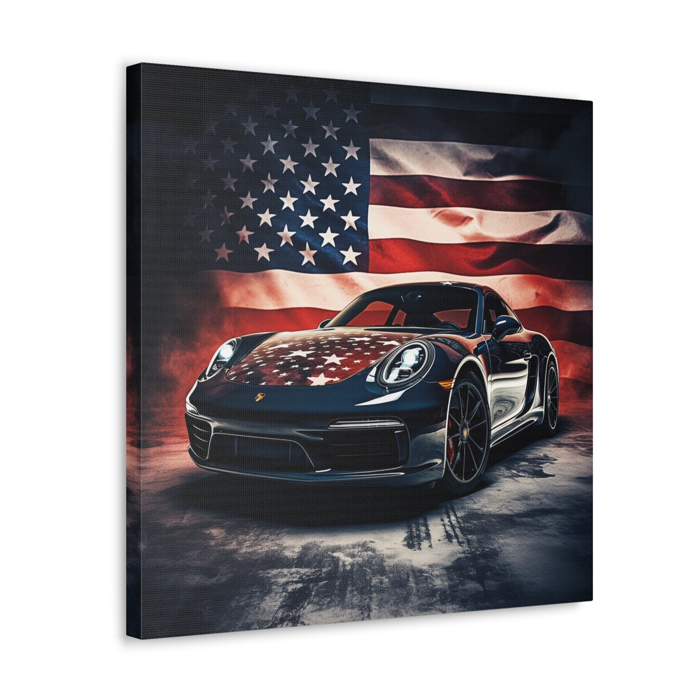 Canvas Gallery Wraps Abstract American Flag Background Porsche 2