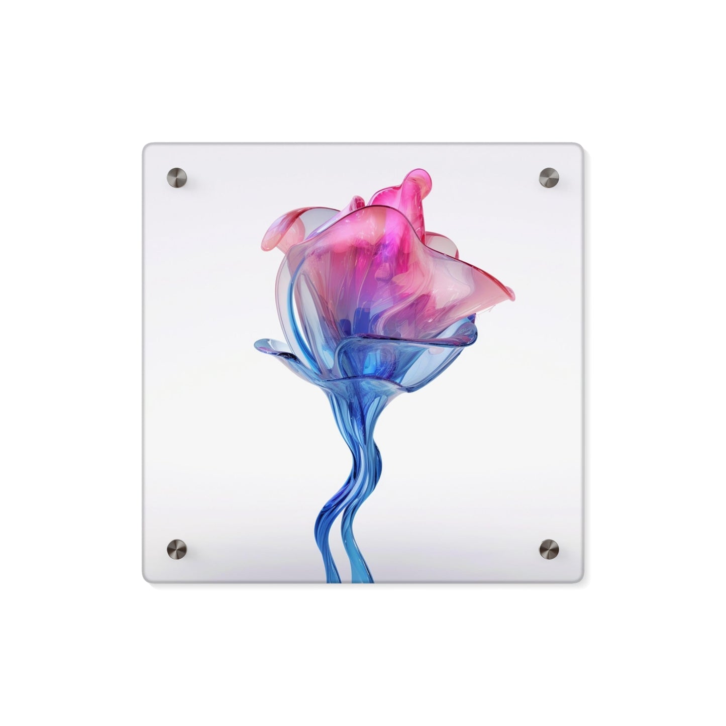 Acrylic Wall Art Panels Pink & Blue Tulip Rose 4