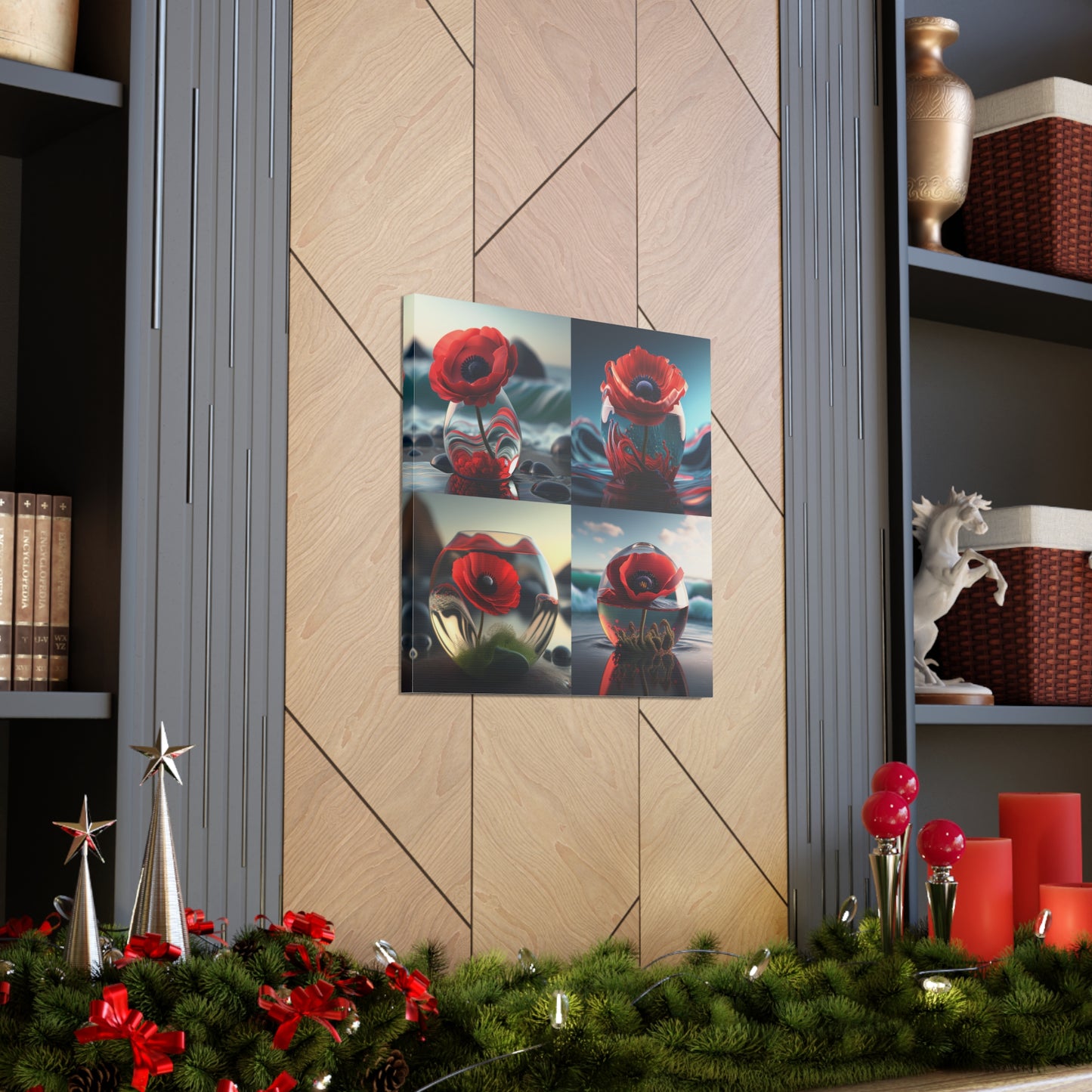 Canvas Gallery Wraps Red Anemone in a Vase 5