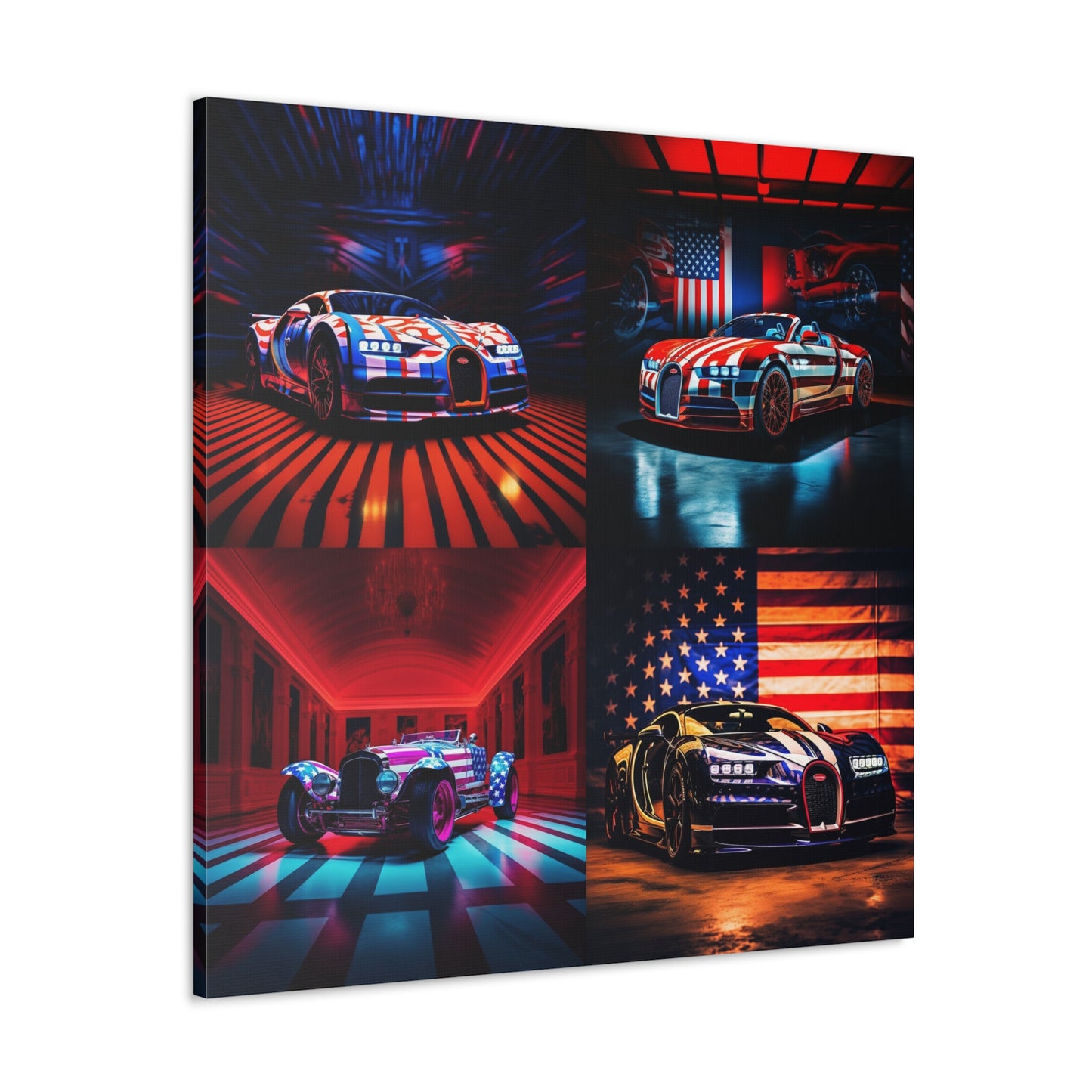 Canvas Gallery Wraps Macro Bugatti American Flag 5