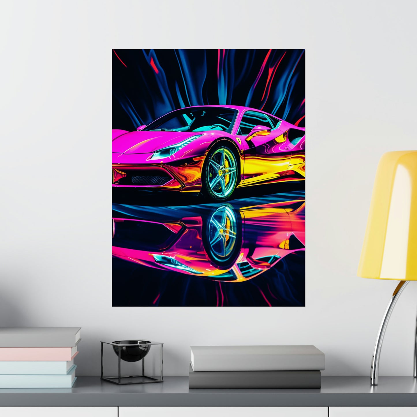 Premium Matte Vertical Posters Pink Macro Ferrari 3