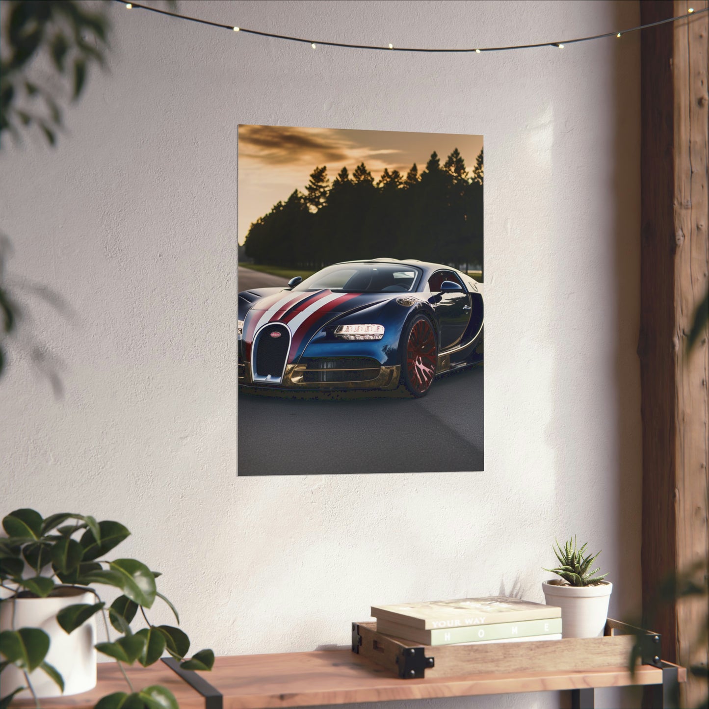 Premium Matte Vertical Posters Bugatti Flag American 1