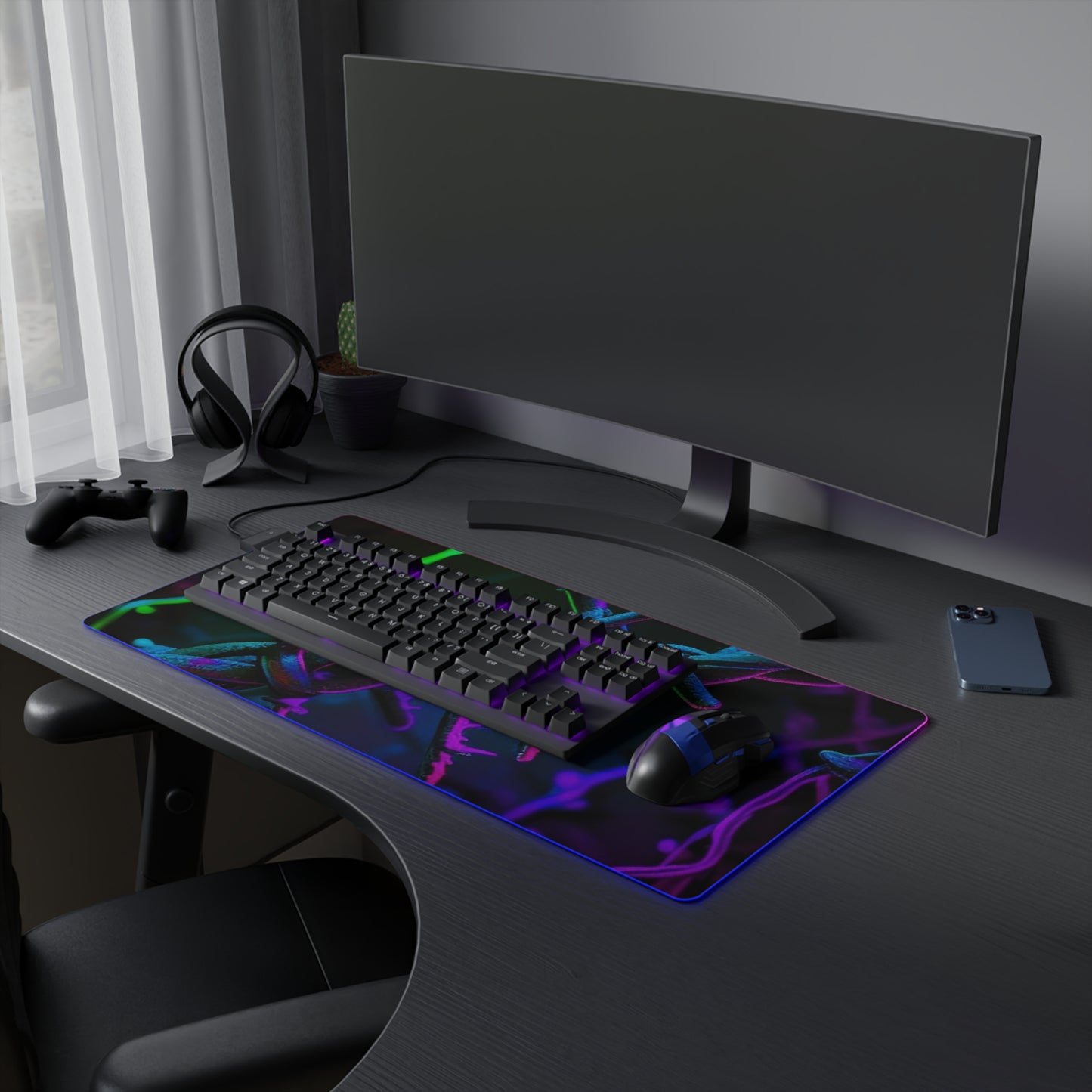 LED Gaming Mouse Pad Macro Neon Barbs 4