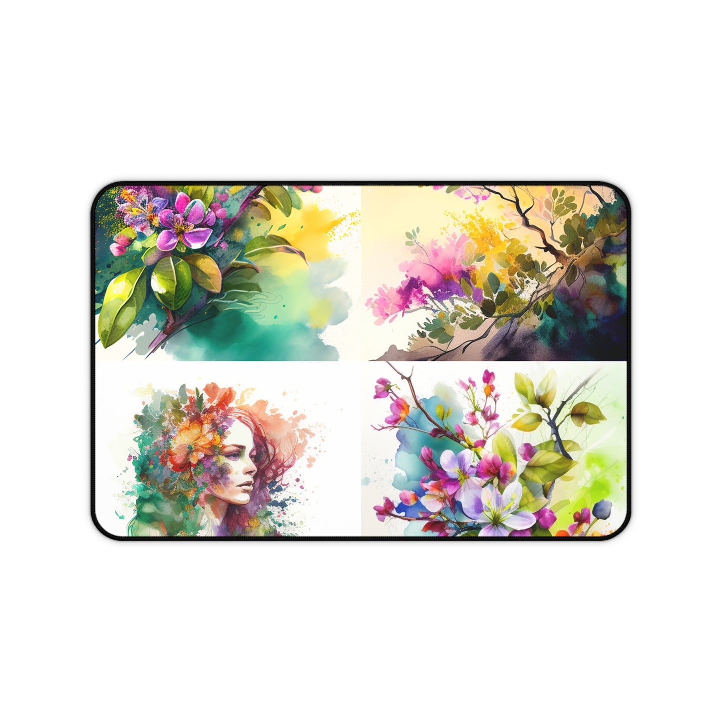 Desk Mat Mother Nature Bright Spring Colors Realistic Watercolor 5