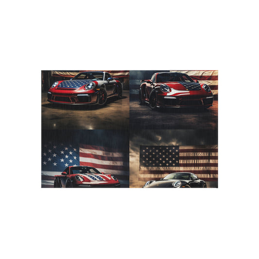 Outdoor Rug  American Flag Background Porsche 5