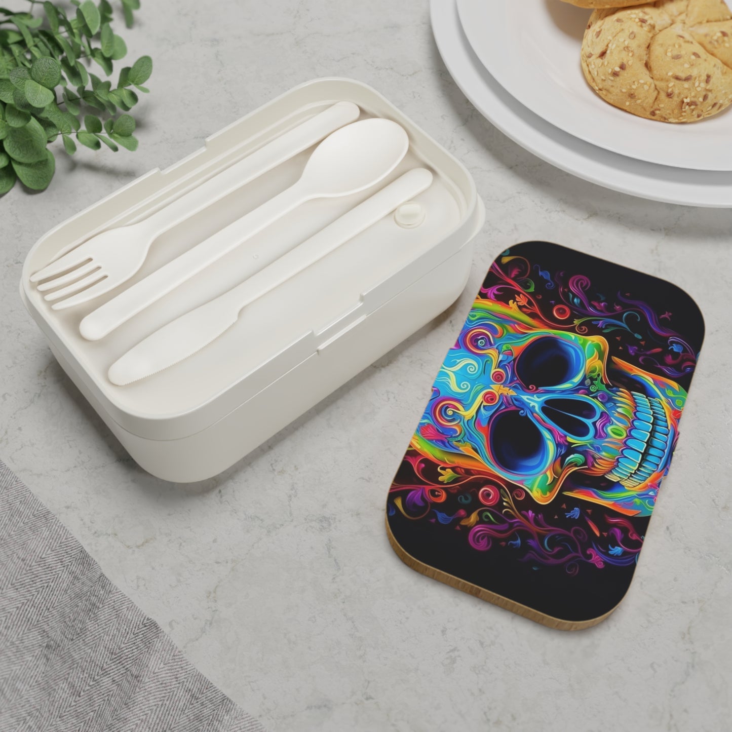 Bento Lunch Box Macro Skull Color 4