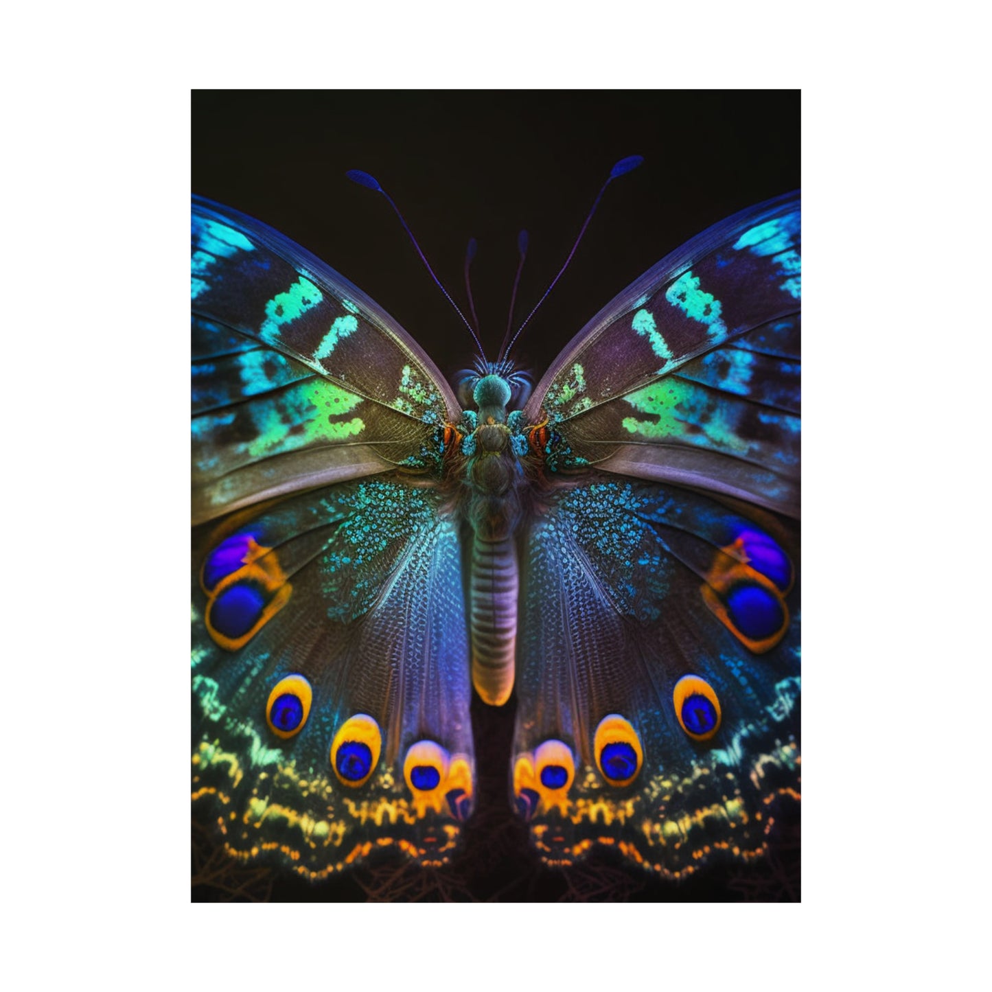 Premium Matte Vertical Posters Neon Hue Butterfly 3