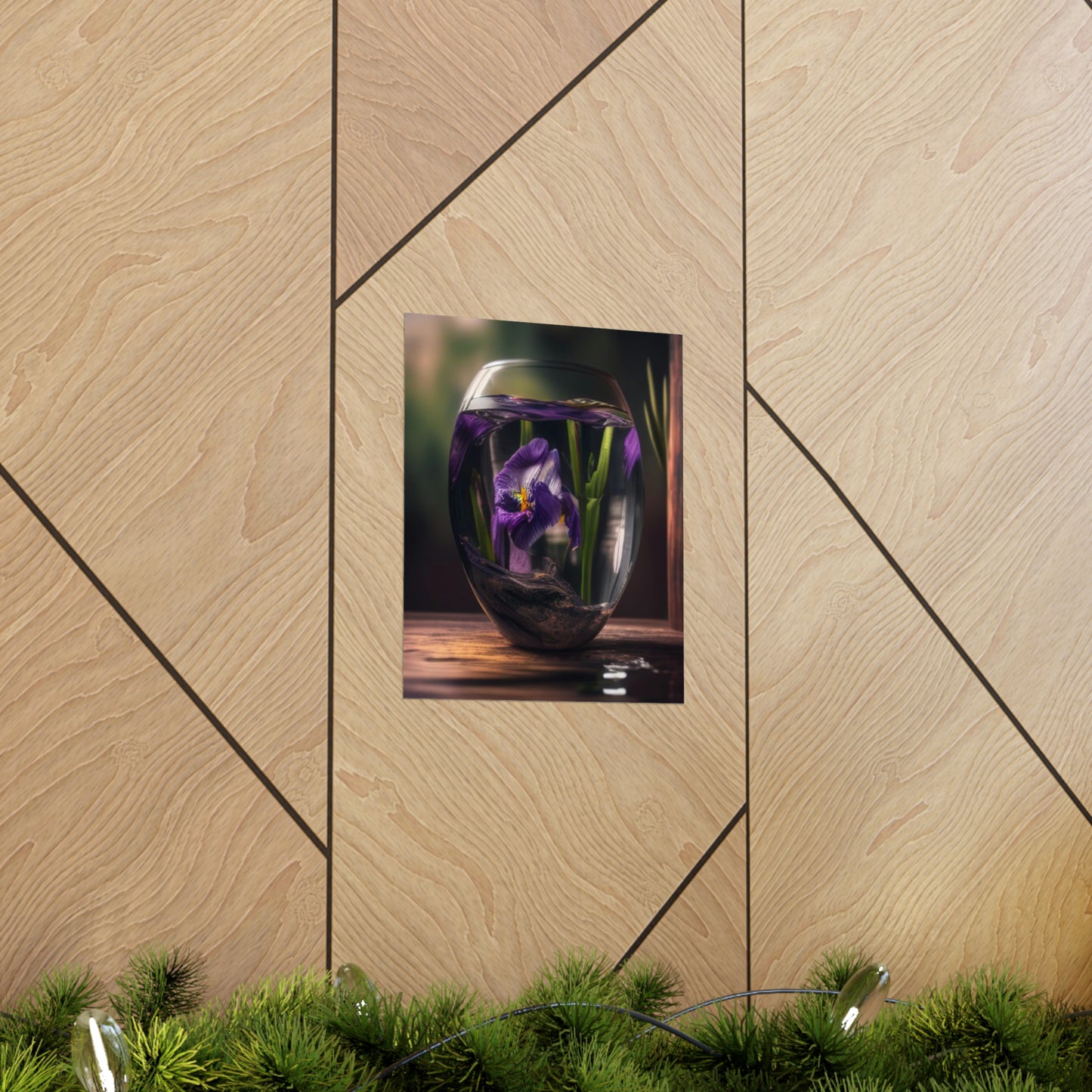 Premium Matte Vertical Posters Purple Iris in a vase 4