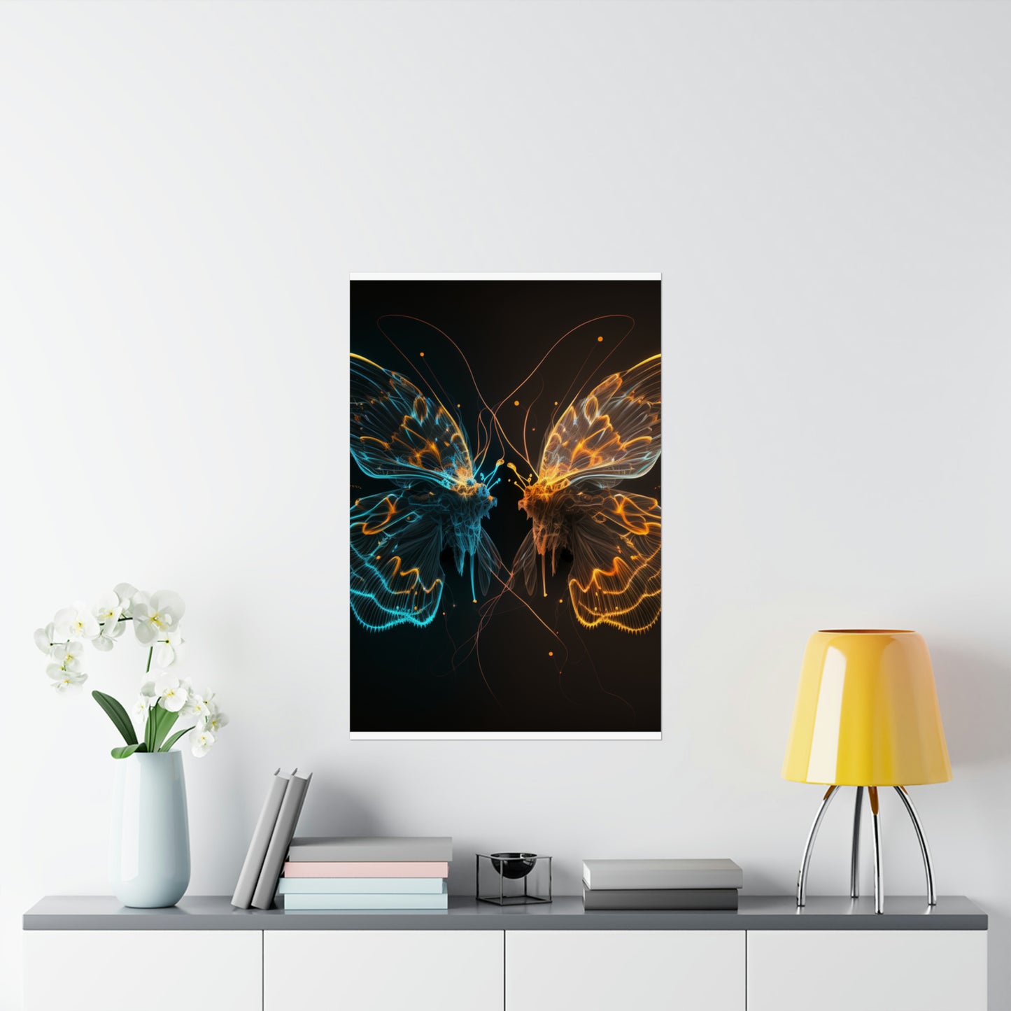 Premium Matte Vertical Posters Neon Glo Butterfly 1