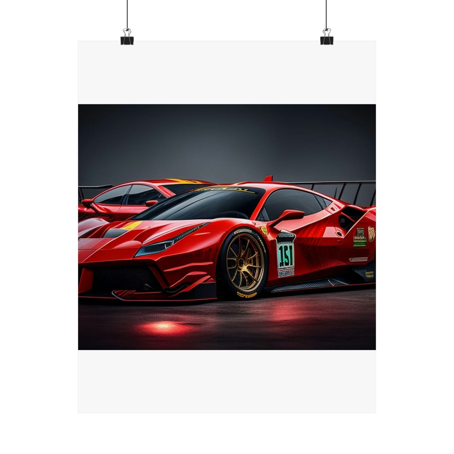 Premium Matte Vertical Posters Ferrari Red 2