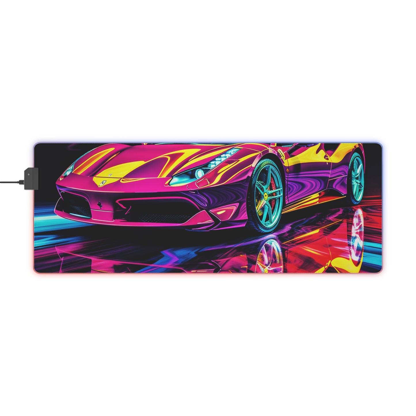 LED Gaming Mouse Pad Pink Ferrari Macro 2