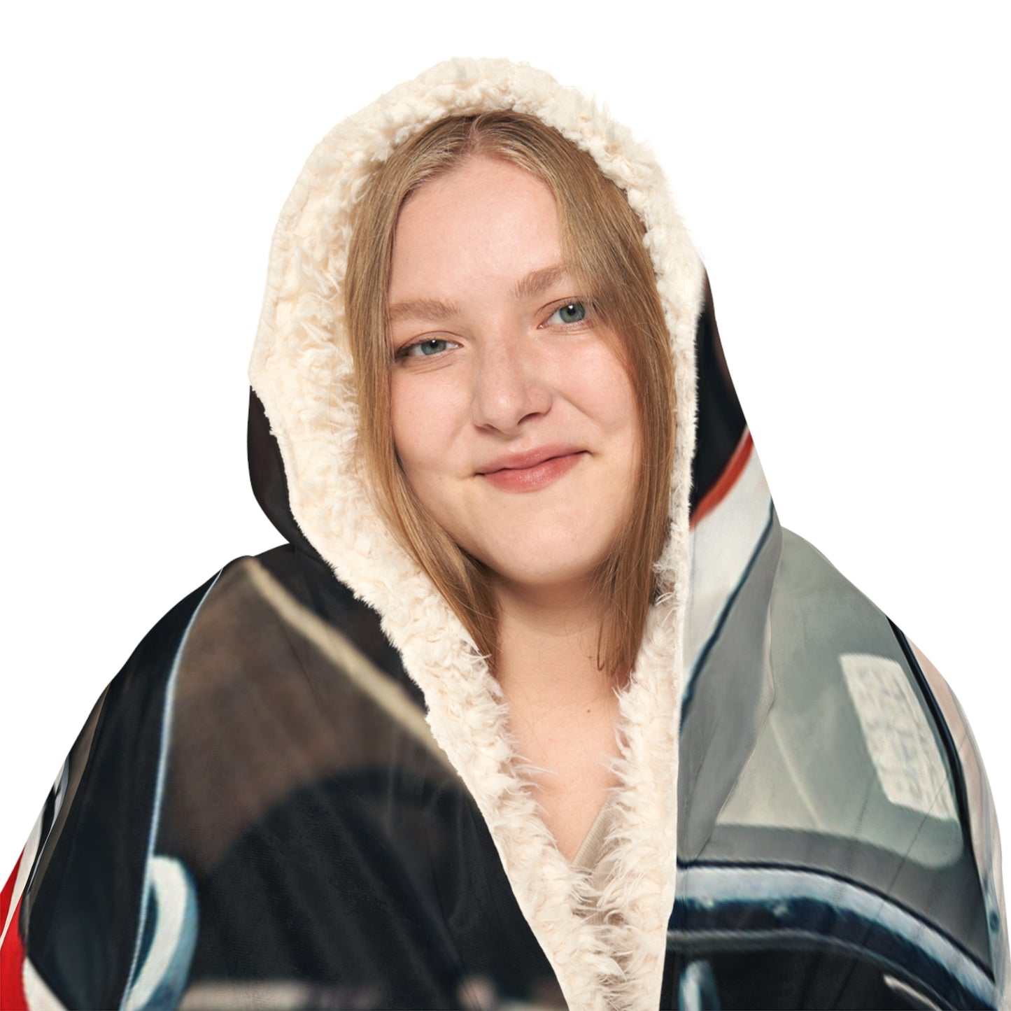 Snuggle Hooded Blanket American Flag Porsche 3