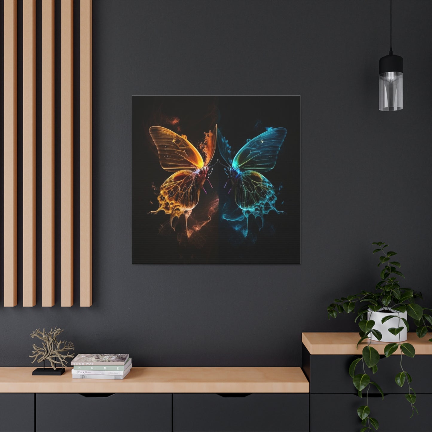 Canvas Gallery Wraps Kiss Neon Butterfly 1