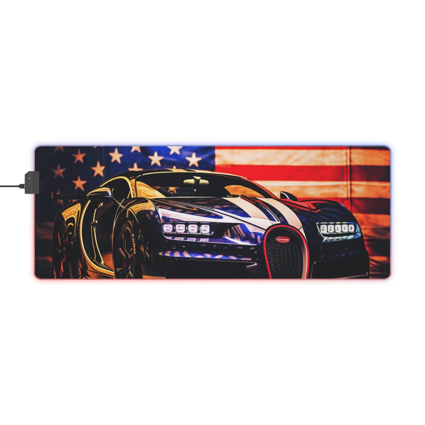 LED Gaming Mouse Pad Macro Bugatti American Flag 4