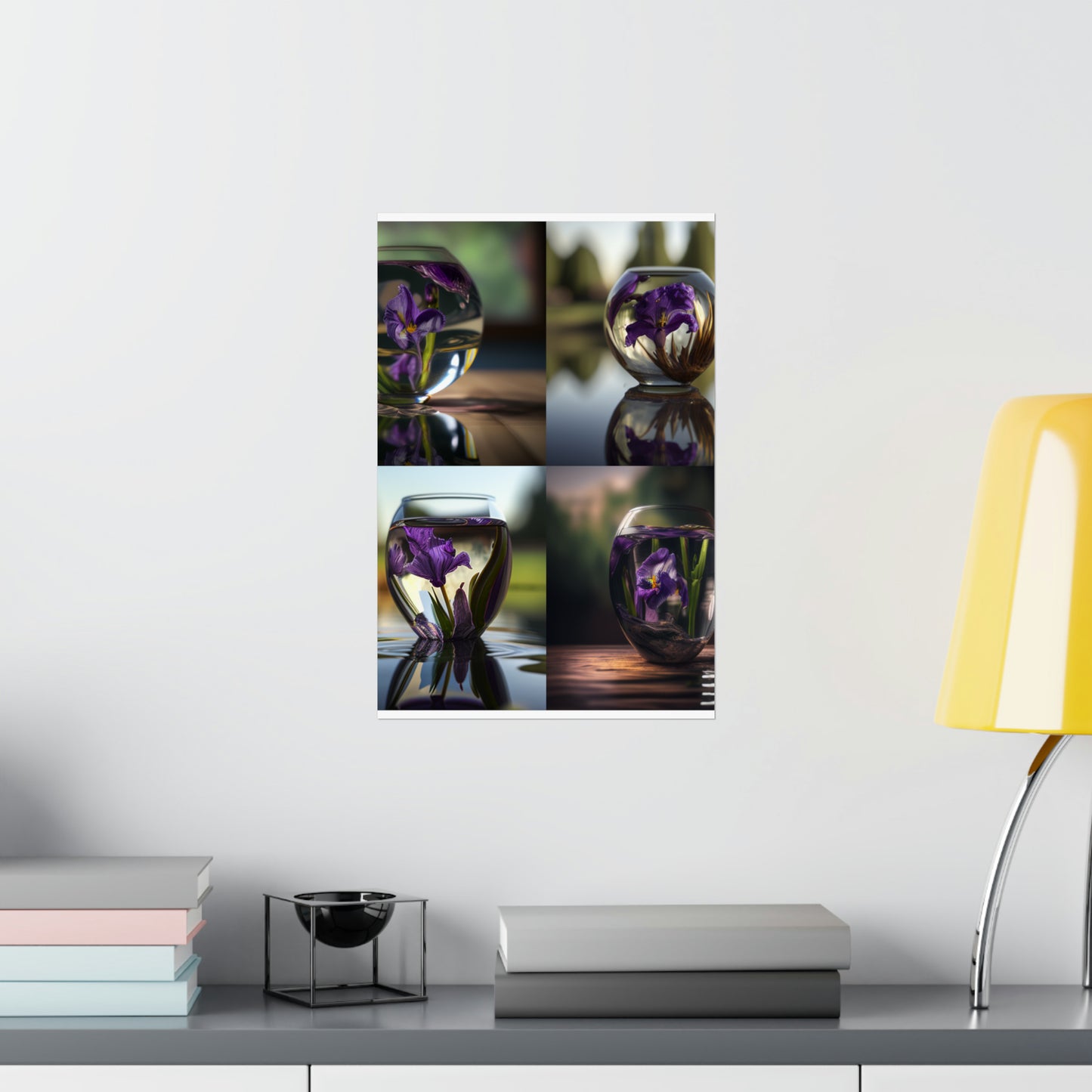 Premium Matte Vertical Posters Purple Iris in a vase 5