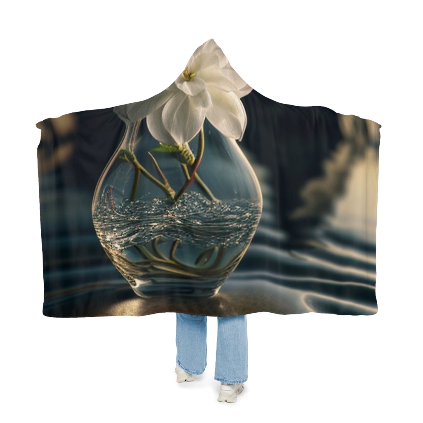 Snuggle Hooded Blanket Jasmine glass vase 4