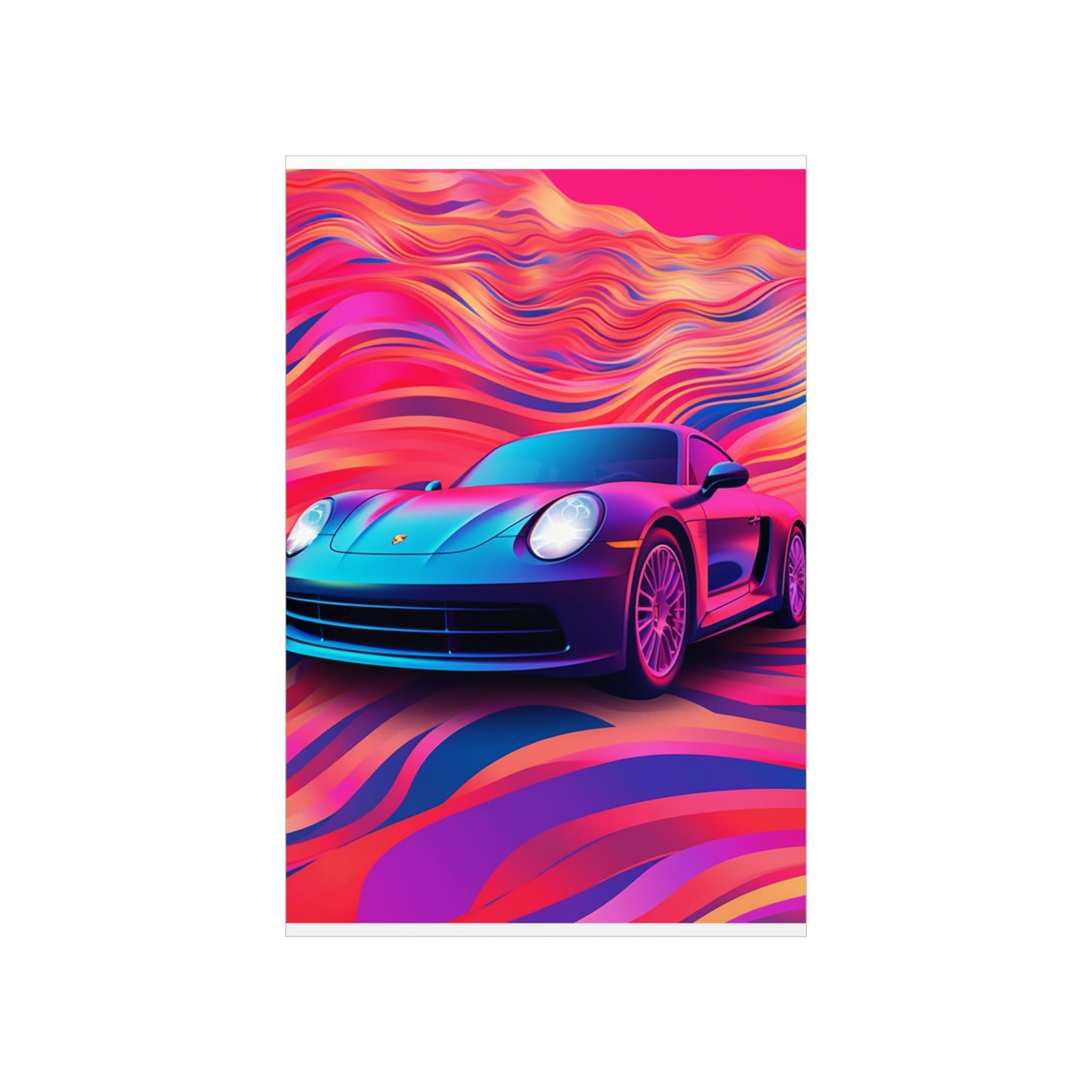 Premium Matte Vertical Posters Porsche Water Fusion 3