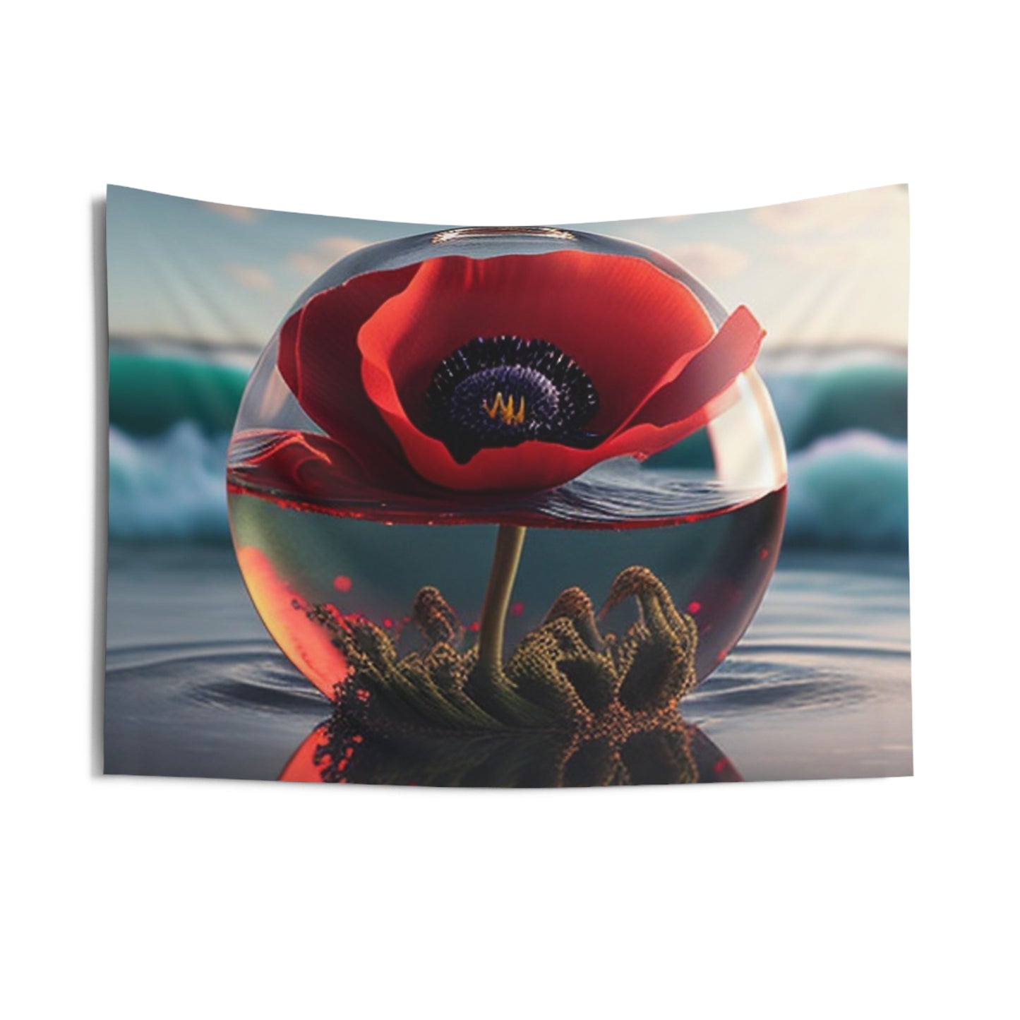 Indoor Wall Tapestries Red Anemone in a Vase 4