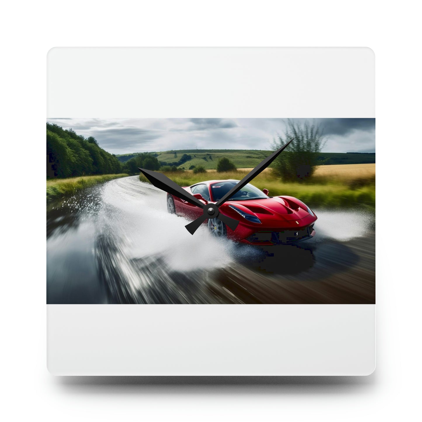 Acrylic Wall Clock Water Ferrari Splash 4