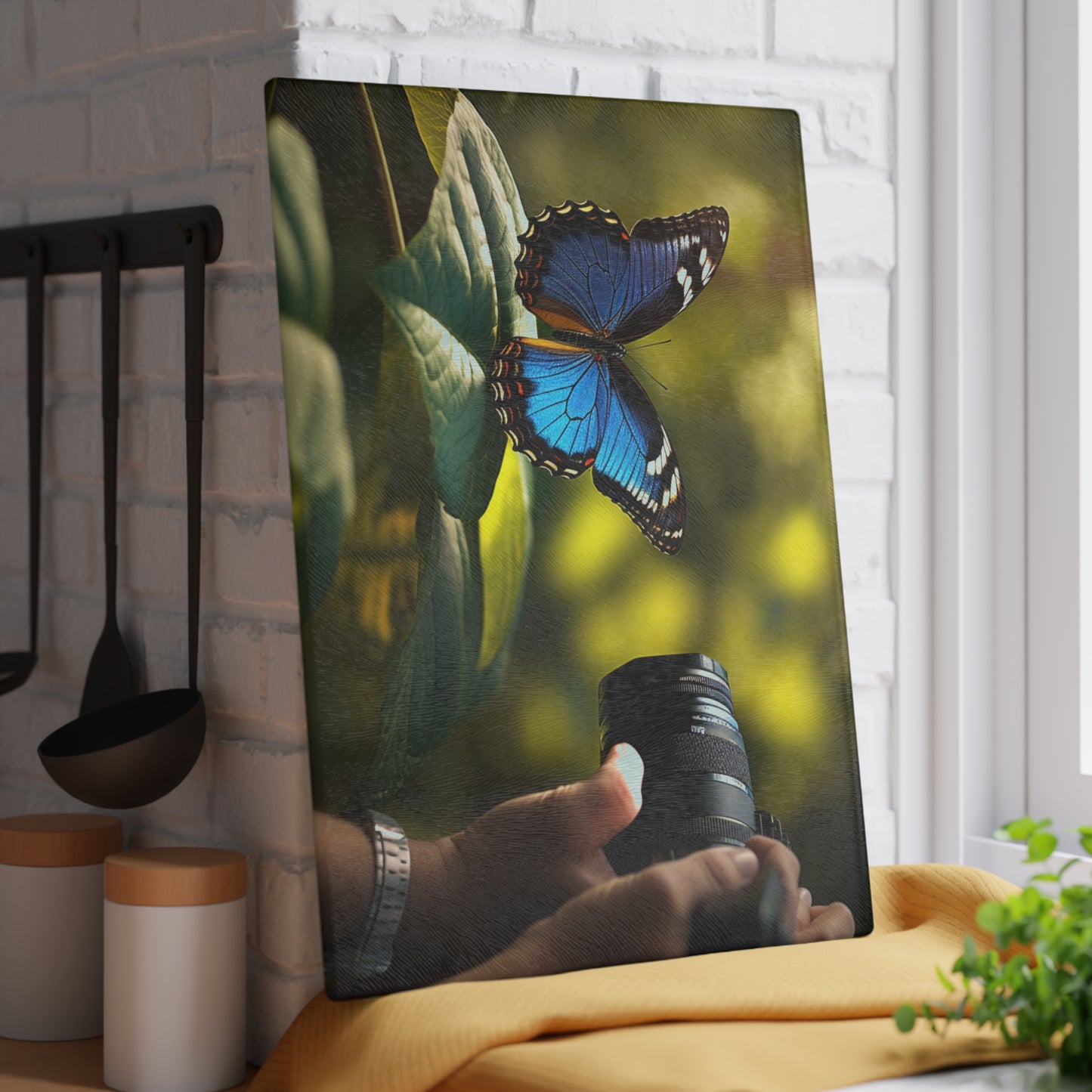 Glass Cutting Board Jungle Butterfly 3