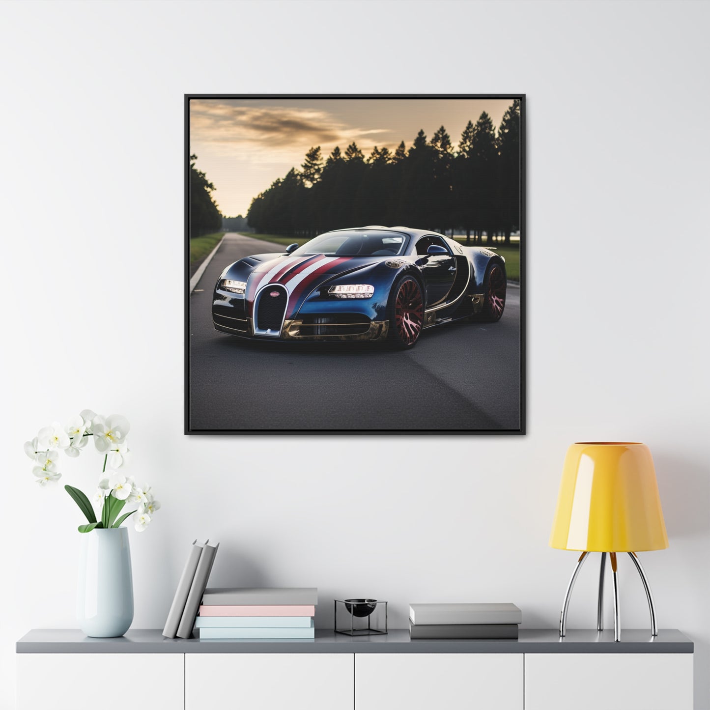 Gallery Canvas Wraps, Square Frame Bugatti Flag American 1